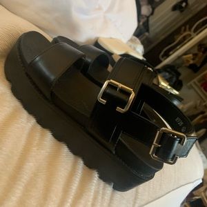 KOI FOOTWEAR BLACK PLATFORMS